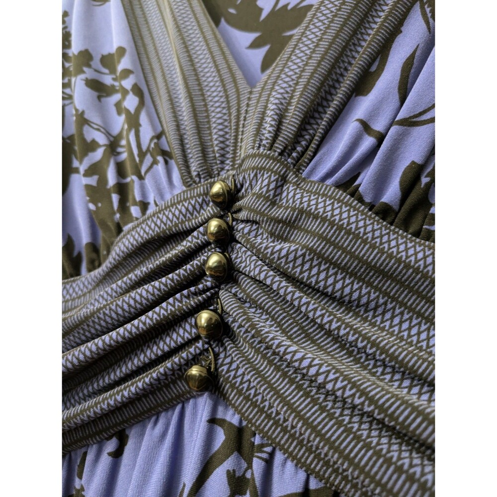 Jones New York Babydoll Dress Size 12 Dark Romantic Midnight Blue Black Floral - Picture 3 of 10